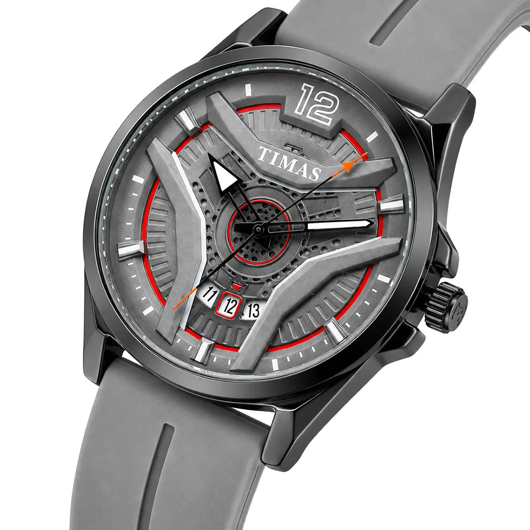 Timas Vector Series | Futuristic Geometric Dial Sports Watch with Premium Silicone Strap