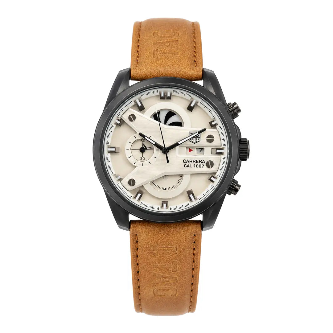 Tag Heuer Carrera CR7 Edition (Chronograph Homage) | Fully Functional Multi-Dial Watch with Textured Leather Strap