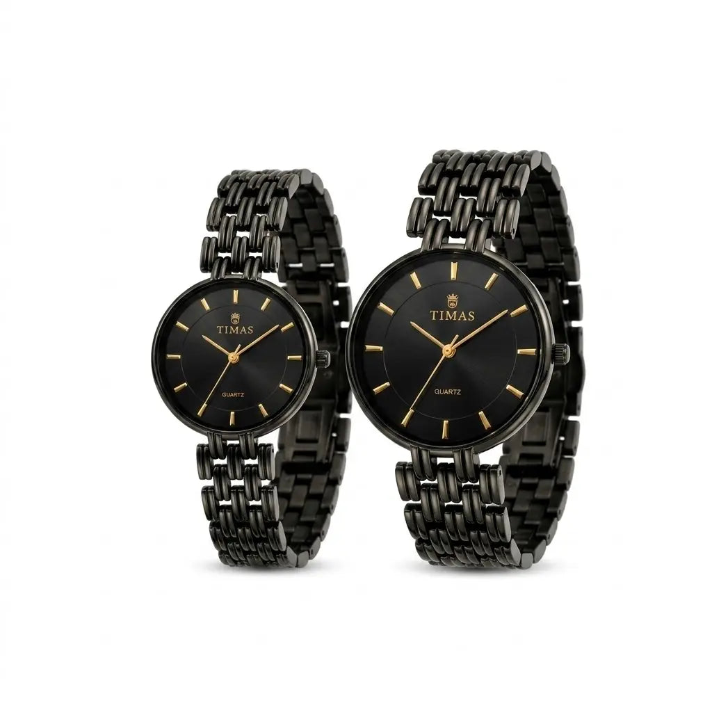Timas signature couple set | Premium matching dress watches with dual-tone finish