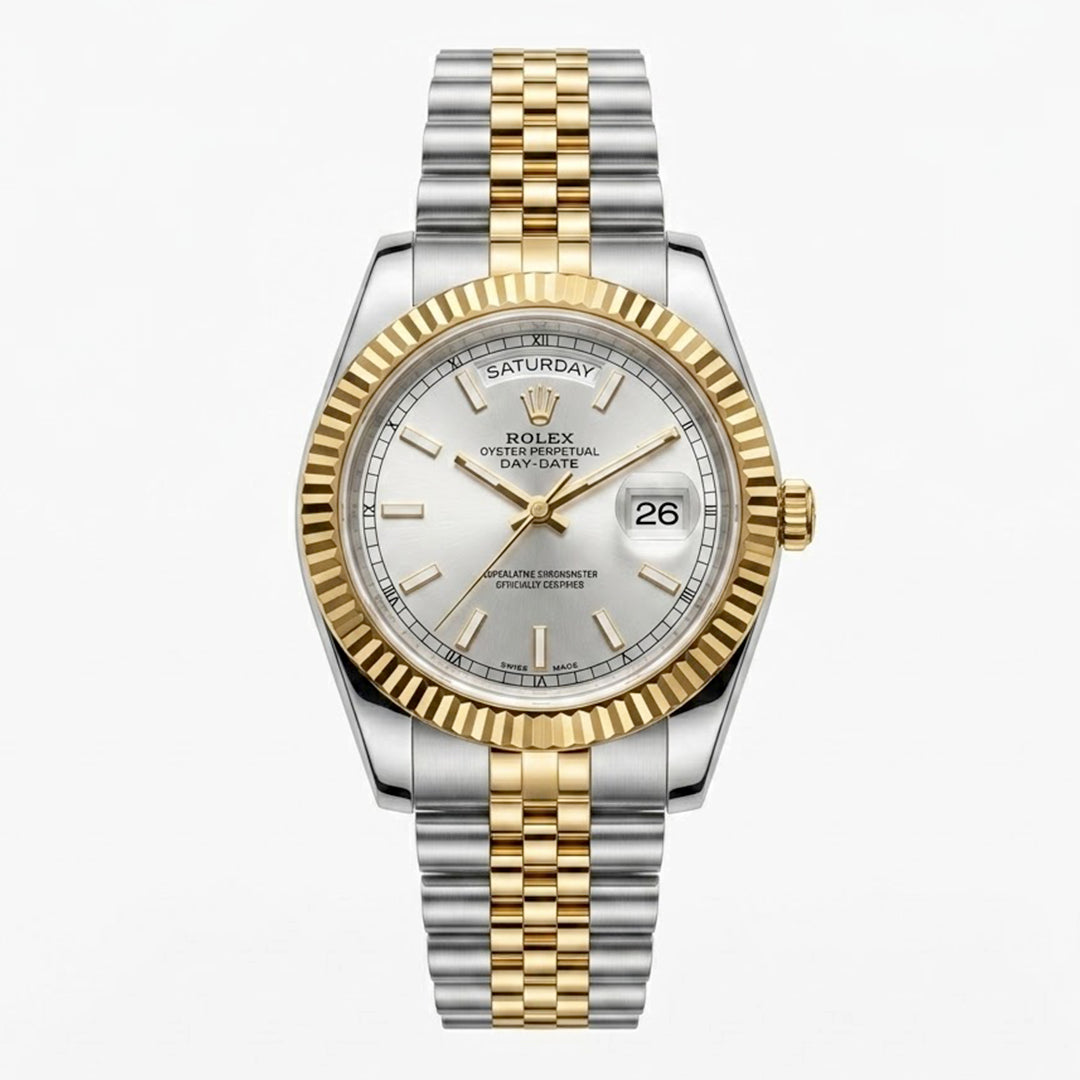 Rolex Day-Date President Series (Automatic Master Copy) | Premium Fluted Bezel with Jubilee Link Bracelet