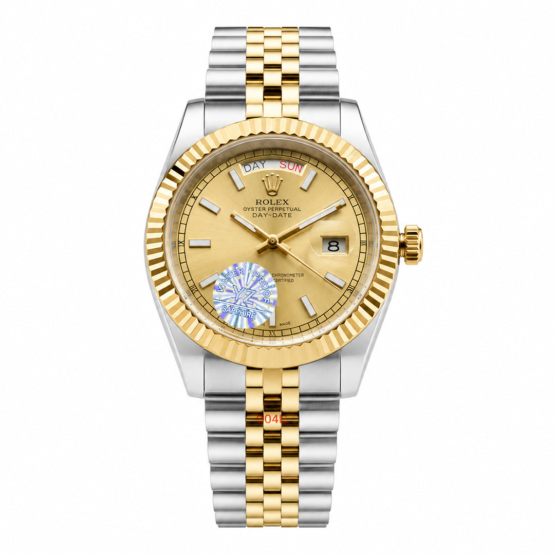 Rolex Day-Date President Series (Automatic Master Copy) | Premium Fluted Bezel with Jubilee Link Bracelet