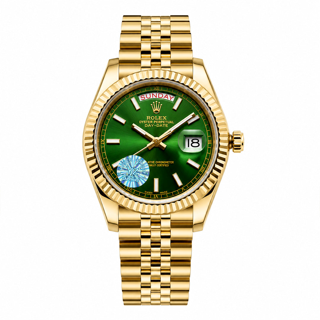 Rolex Day-Date President Series (Automatic Master Copy) | Premium Fluted Bezel with Jubilee Link Bracelet