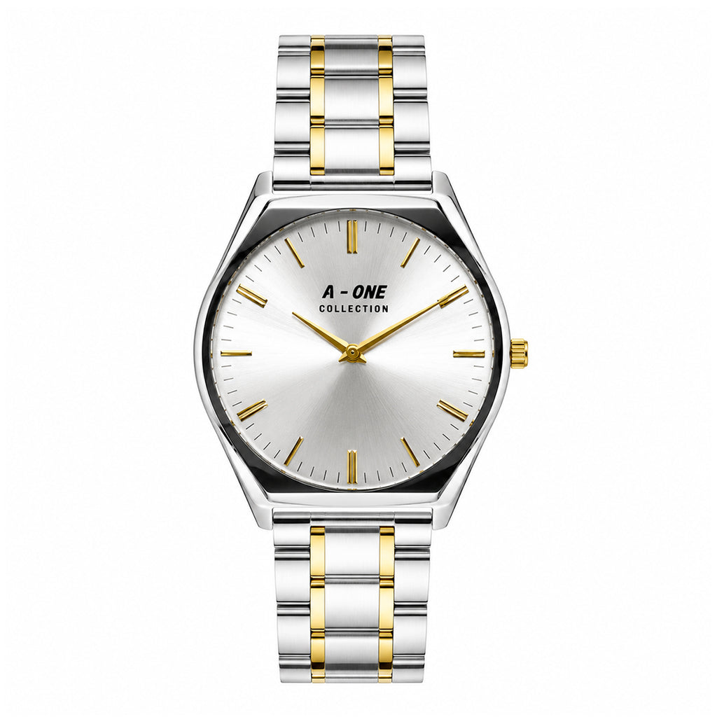 A-ONE COLLECTION Executive Edition | Metallic Sunburst Dial Stainless Steel Quartz Watch (AWAM-00271)