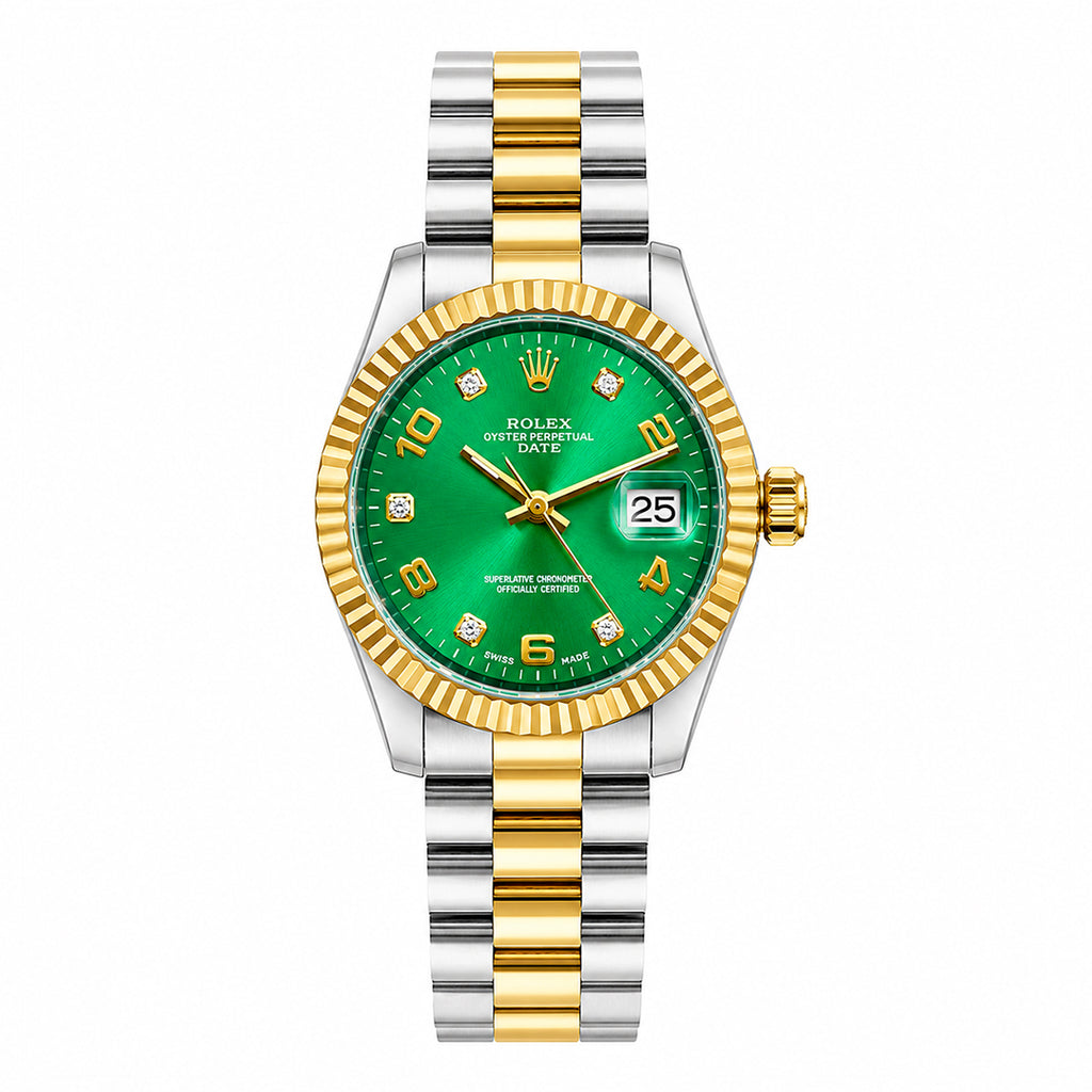Rolex Datejust Style Edition | Fluted Bezel Two-Tone Steel Quartz Watch (AWRM-00273)