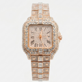 Cartier Santos Horizon Series | Pavé-Set Geometric Grandeur with Timeless Roman Dial