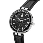Versace Palazzo Fashion Chronograph | Working Multi-Dial Display with Alligator-Grain Strap