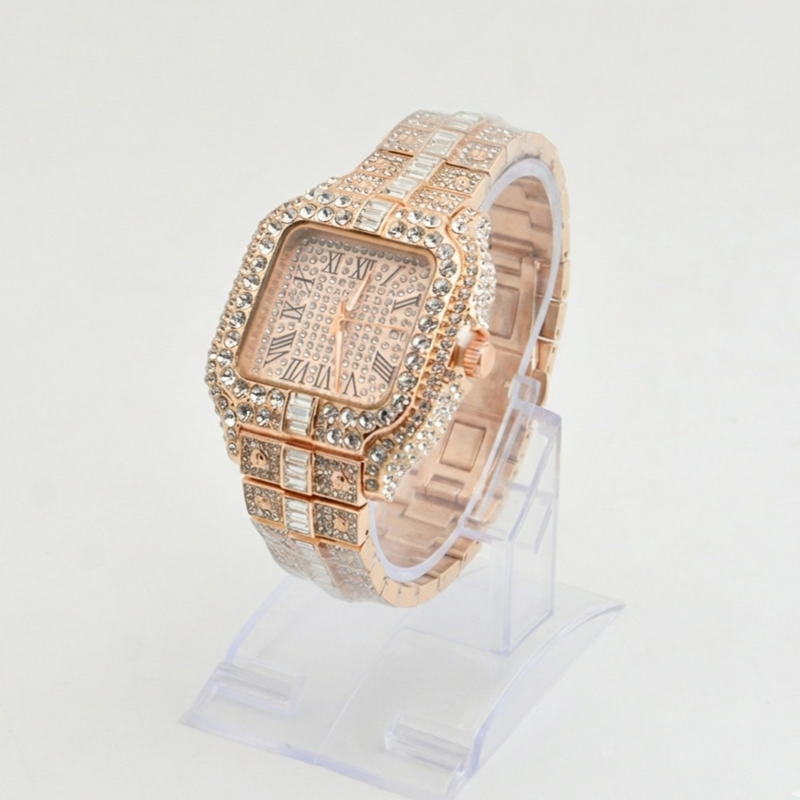 Cartier Santos Horizon Series | Pavé-Set Geometric Grandeur with Timeless Roman Dial