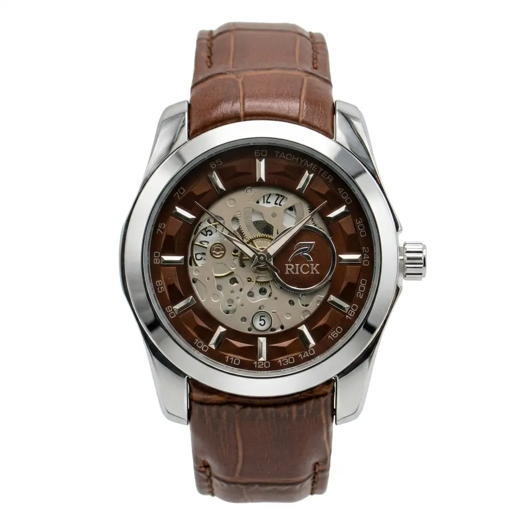 Rick Skeleton Series | Premium Open-Heart Watch With Textured Strap