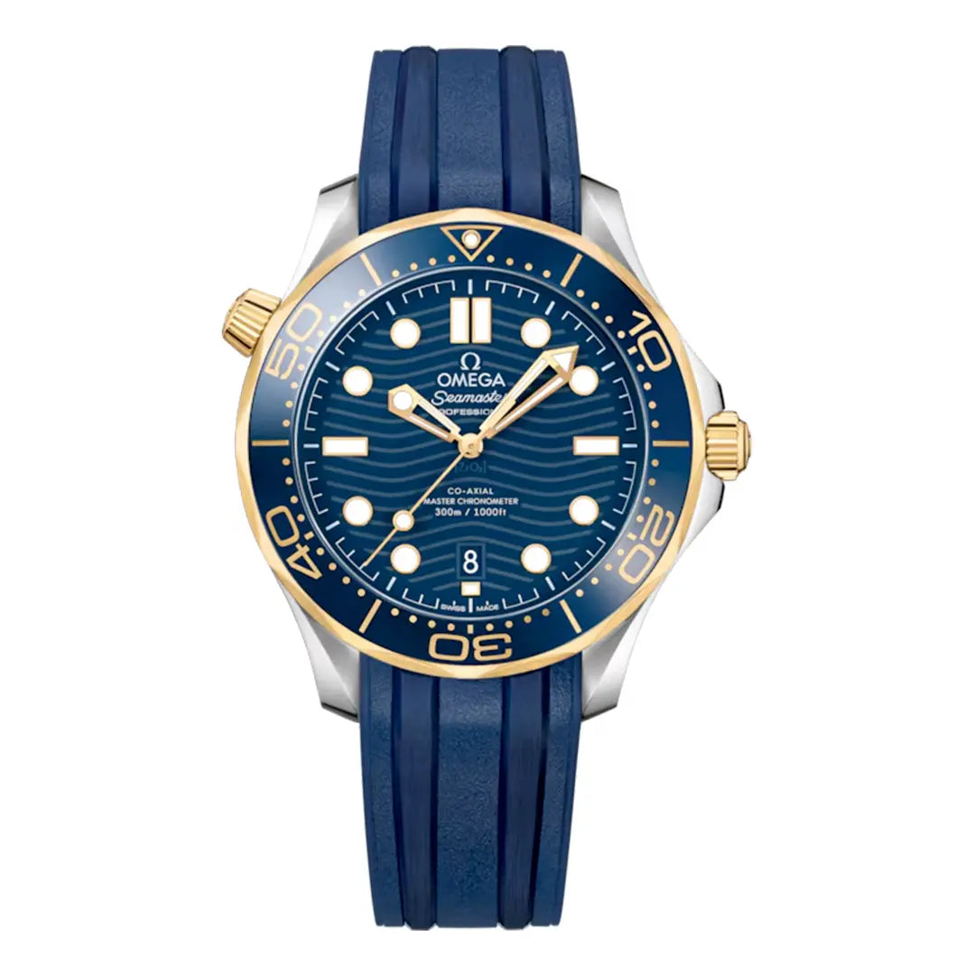 Omega Seamaster (Automatic Master Copy) | Premium Wave Dial with Integrated Rubber Strap