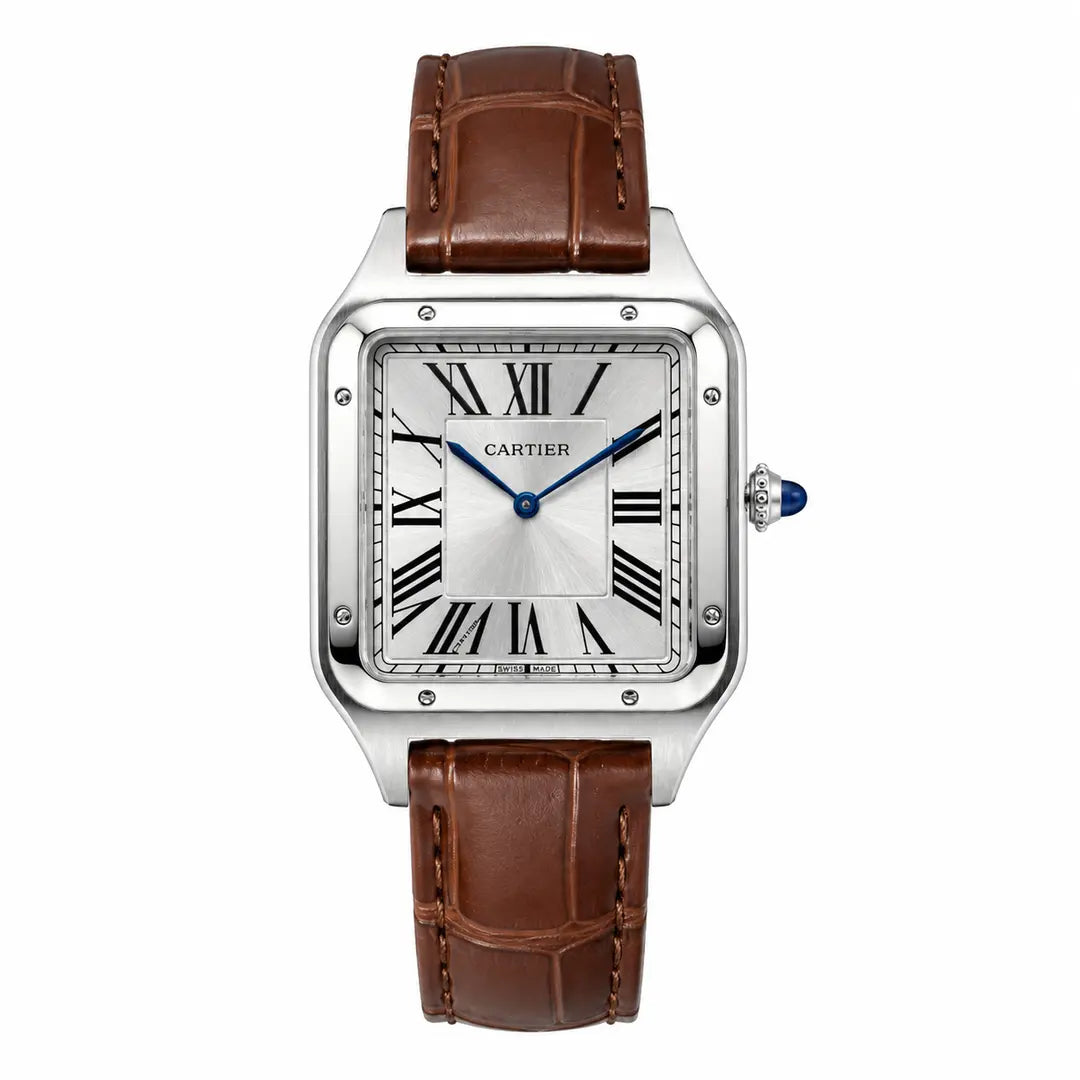 Cartier Santos Dumont (Quartz Master Copy) | Iconic Square Watch with Alligator Leather Strap
