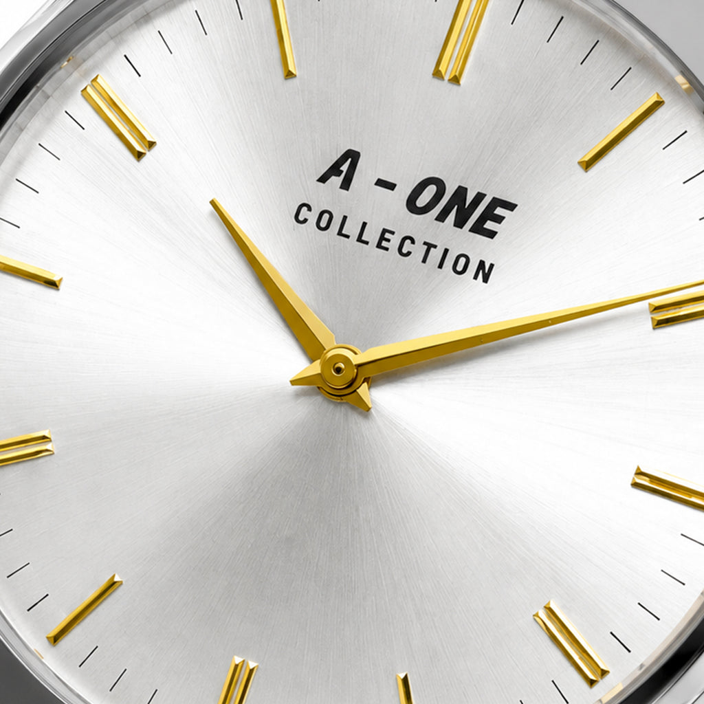 A-ONE COLLECTION Executive Edition | Metallic Sunburst Dial Stainless Steel Quartz Watch (AWAM-00271)