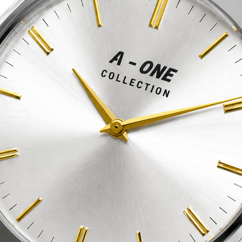 A-ONE COLLECTION Executive Edition | Metallic Sunburst Dial Stainless Steel Quartz Watch (AWAM-00271)