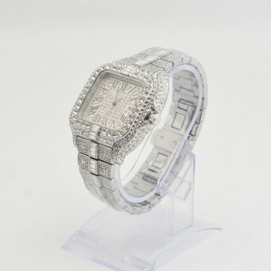 Cartier Santos Horizon Series | Pavé-Set Geometric Grandeur with Timeless Roman Dial