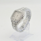 Cartier Santos Horizon Series | Pavé-Set Geometric Grandeur with Timeless Roman Dial