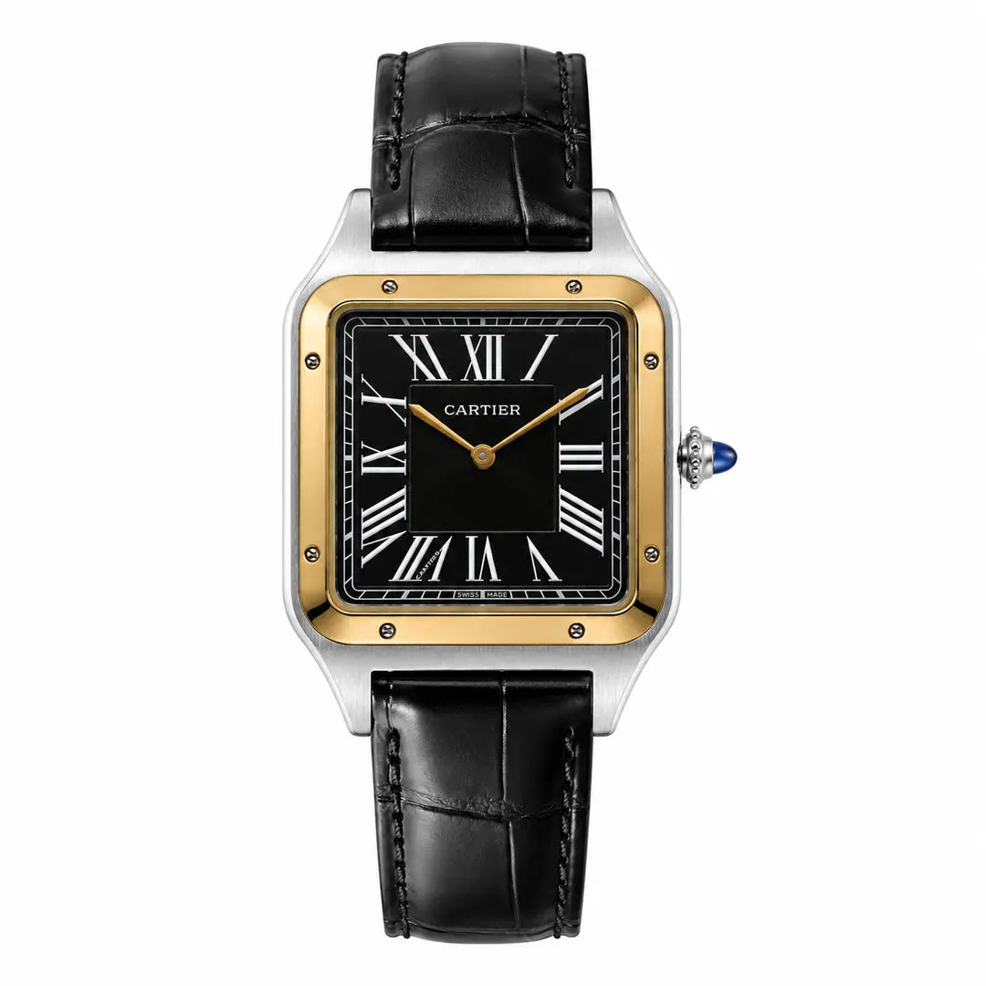 Cartier Santos Dumont (Quartz Master Copy) | Iconic Square Watch with Alligator Leather Strap