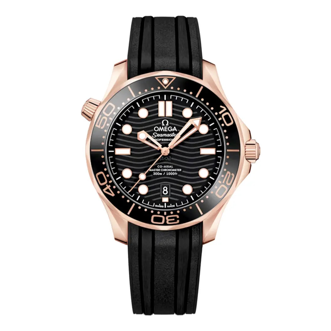 Omega Seamaster (Automatic Master Copy) | Premium Wave Dial with Integrated Rubber Strap