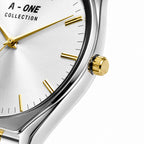 A-ONE COLLECTION Executive Edition | Metallic Sunburst Dial Stainless Steel Quartz Watch (AWAM-00271)