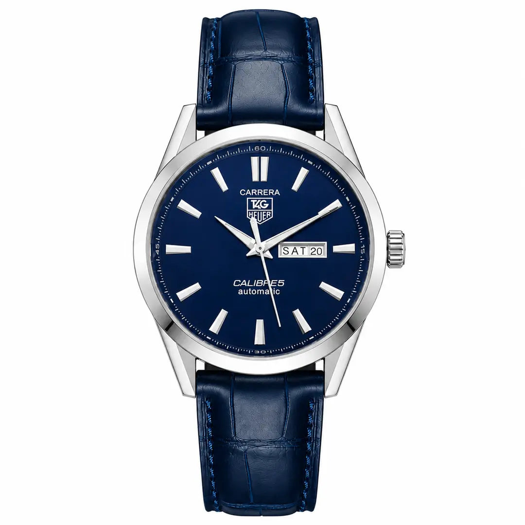 Tag Heuer Carrera Calibre 5 (Quartz Homage) | Classic Executive Watch with Alligator-Grain Leather Strap