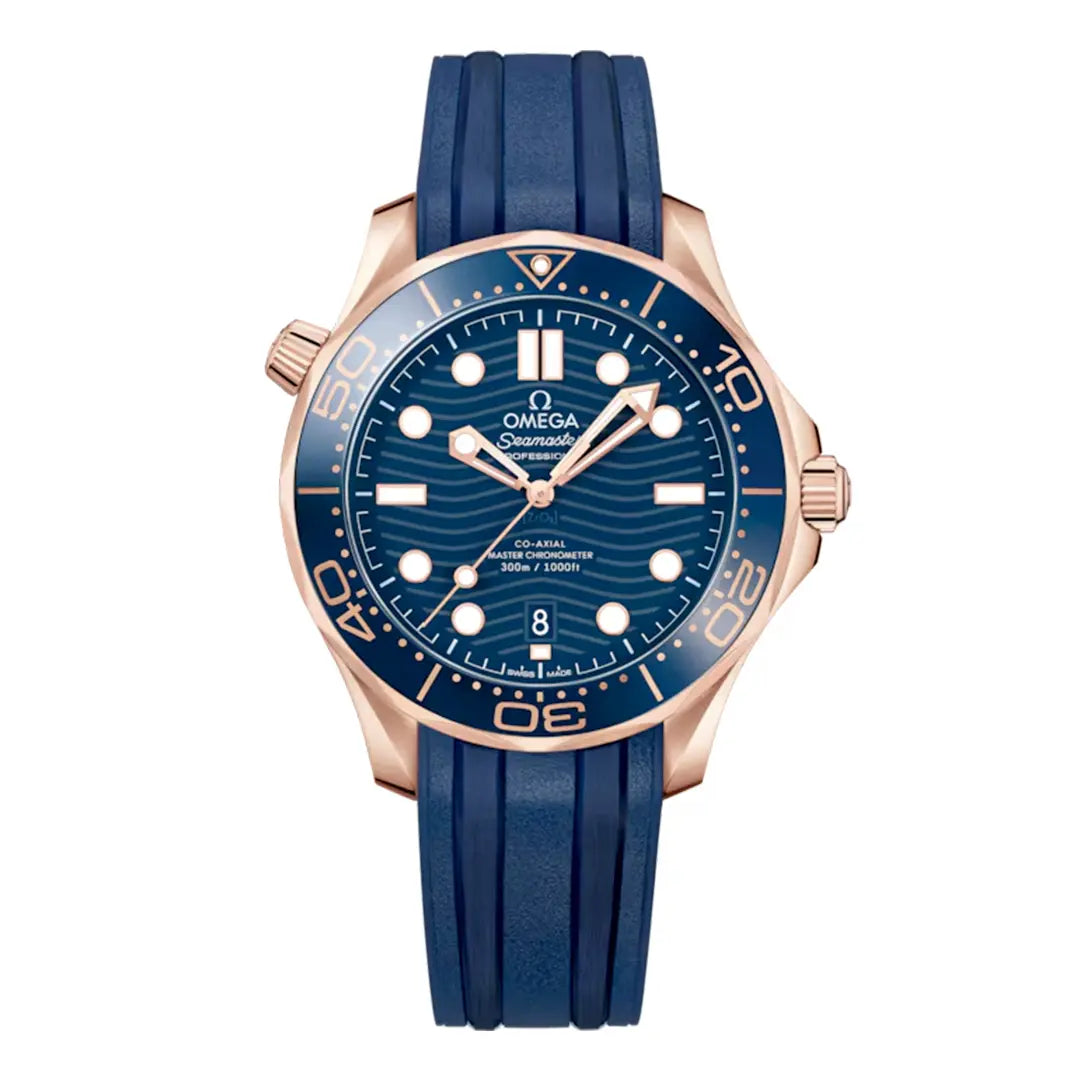 Omega Seamaster (Automatic Master Copy) | Premium Wave Dial with Integrated Rubber Strap