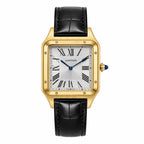Cartier Santos Dumont (Quartz Master Copy) | Iconic Square Watch with Alligator Leather Strap