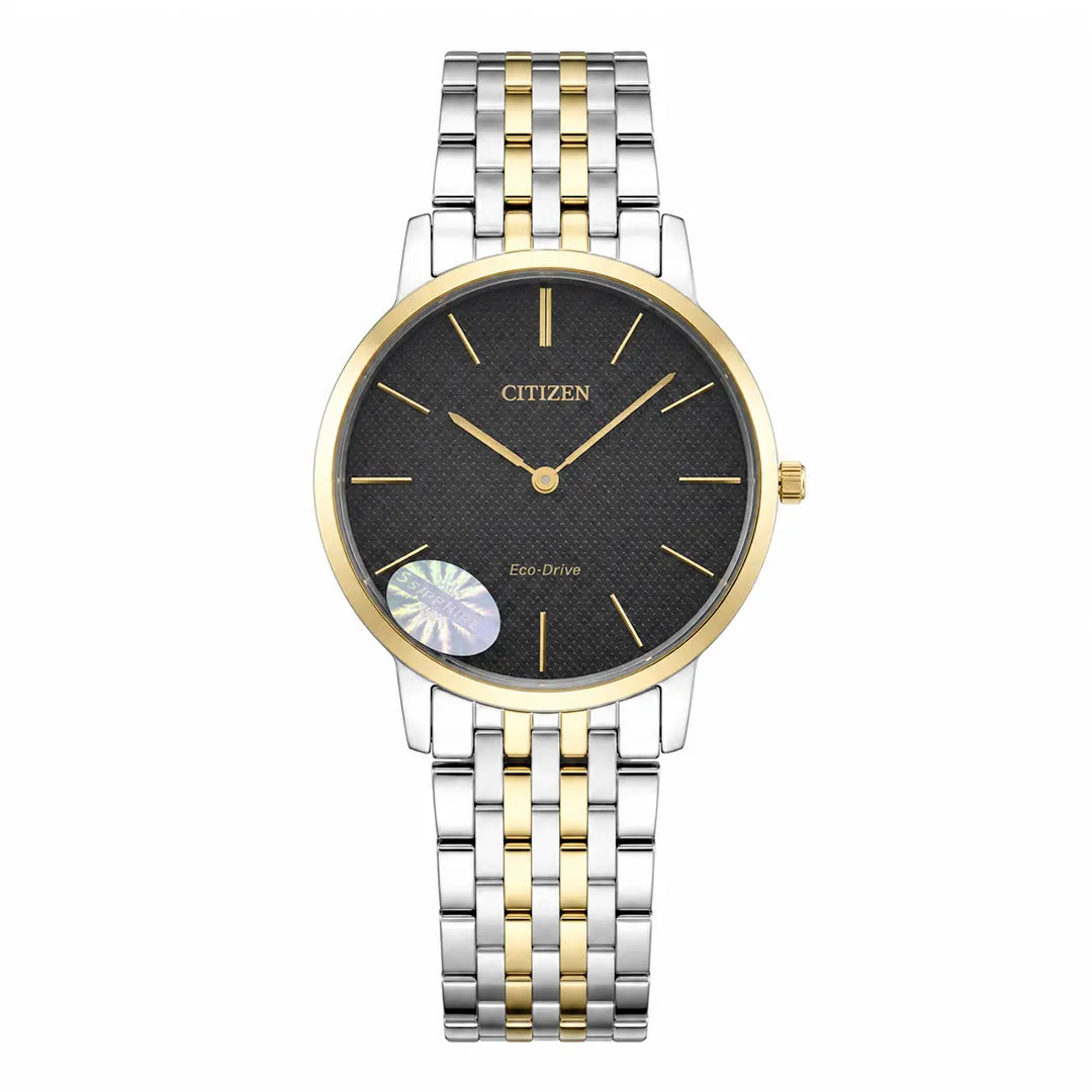 Citizen Eco-Drive Slim Series (Quartz Master Copy) | Premium Textured Dial with Bi-Tonal Link Bracelet