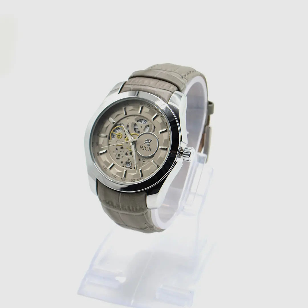 Rick Skeleton Series | Premium Open-Heart Watch With Textured Strap