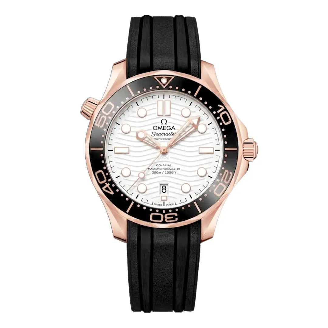 Omega Seamaster (Automatic Master Copy) | Premium Wave Dial with Integrated Rubber Strap