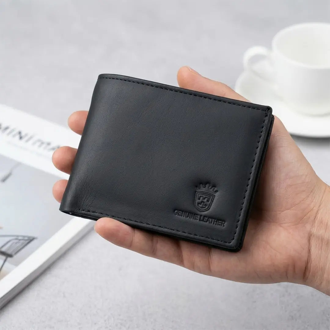 Timas signature edition | premium genuine leather wallet with contrast stitching