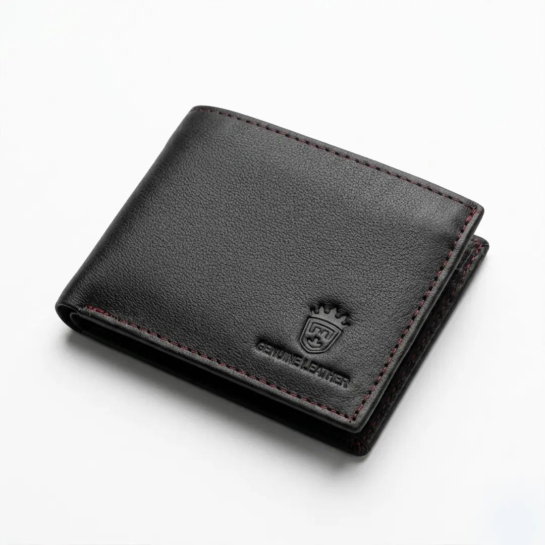 Timas signature edition | premium genuine leather wallet with contrast stitching