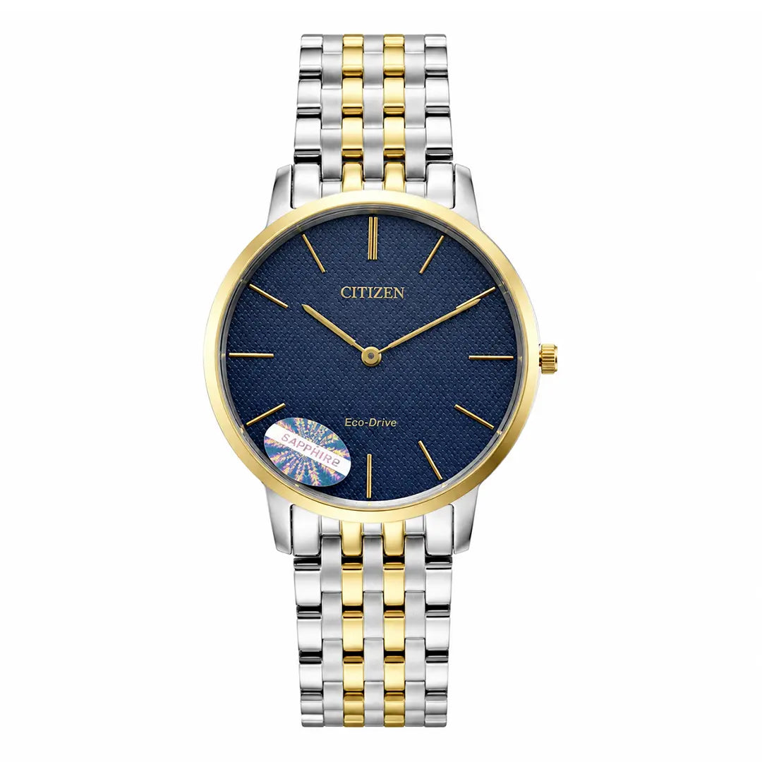 Citizen Eco-Drive Slim Series (Quartz Master Copy) | Premium Textured Dial with Bi-Tonal Link Bracelet