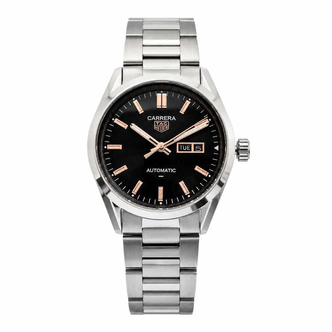 Tag Heuer Carrera Calibre 5 (Automatic Master Copy) | Premium Executive Edition with Stainless Steel Link Bracelet