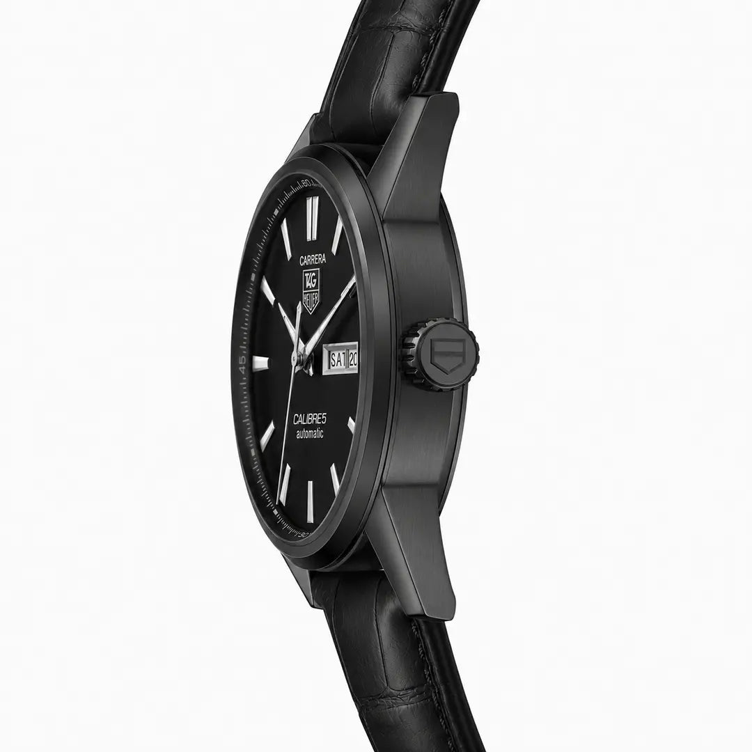 Tag Heuer Carrera Calibre 5 (Quartz Homage) | Classic Executive Watch with Alligator-Grain Leather Strap