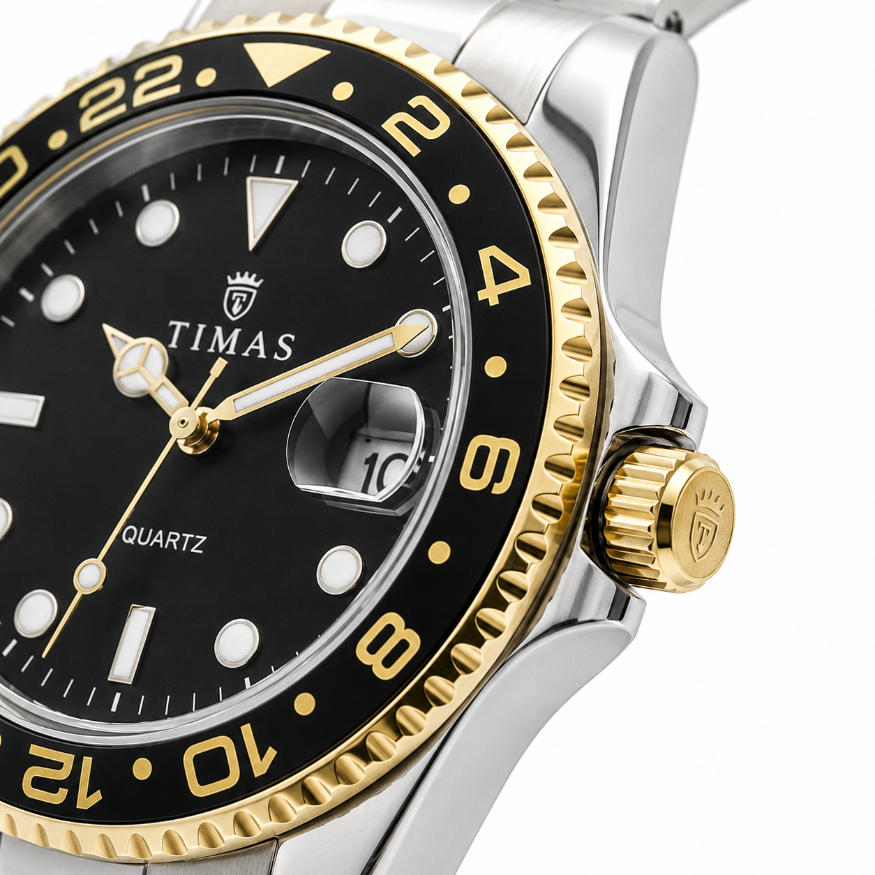 Timas Men’s Silver & Black Classic Watch