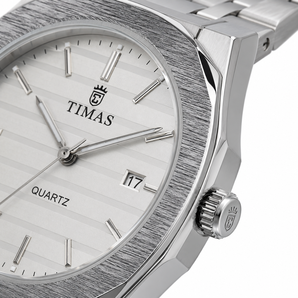 Men’s Timas Luxury Silver & Grey Professional Watch