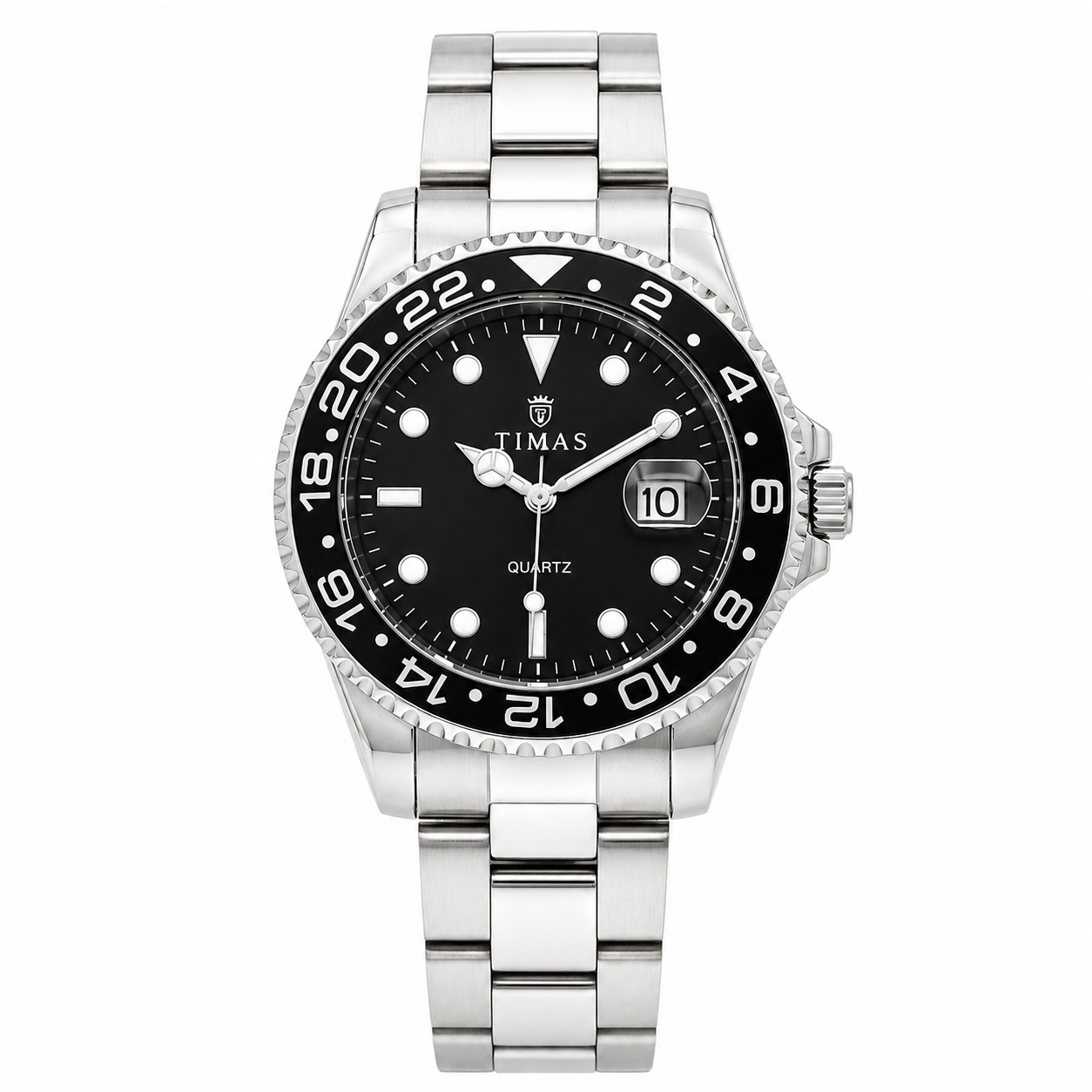 Timas Men’s Silver & Black Classic Watch