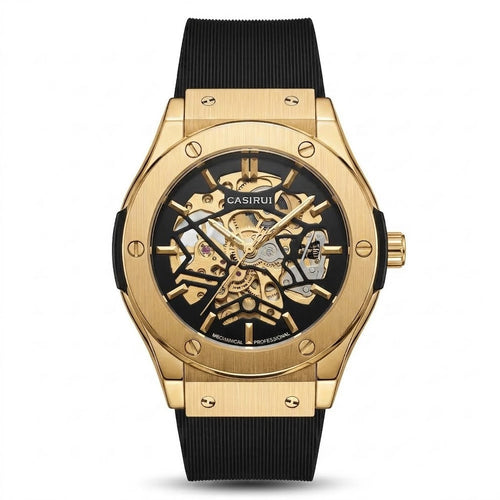 Automatic Skeleton Dial Mechanical Watch with Silicone Strap (AWCM-00304)