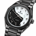 TIMAS Octagonal Bezel Dual-Split Map Dial Quartz Watch with Arabic Numerals (AWTM-00310)