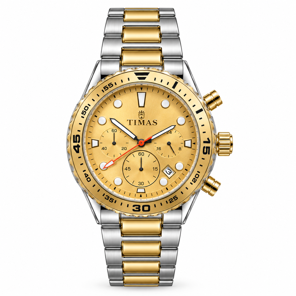 TIMAS Chronograph Quartz Watch with Functional Sub-Dials & Date Display (AWTM-00311)