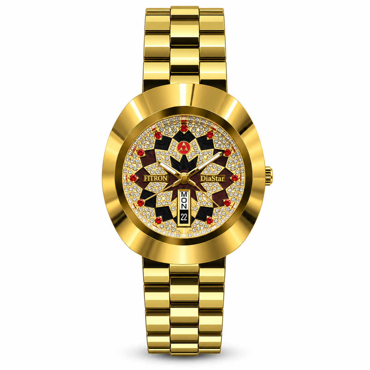 Fitron DiaStar Full Ceramic Luxury Watch with Day-Date Display