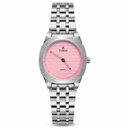 TIMAS Luxury Quartz Ladies Watch with Textured Line Dial & Metallic Chain Bracelet (AWTL-00312)