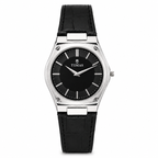 TIMAS Luxury Quartz Men's Watch with Textured Rim Dial & Leather Strap (AWTM-00313)