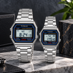 TIMAS Vintage Digital Couple Watch with Alarm, LED Backlight & Chronograph (AWTC-00316)