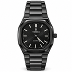 TIMAS Quartz Men's Watch with Grid Textured Dial & Metallic Bracelet (AWTM-00317)