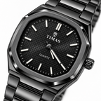 TIMAS Quartz Men's Watch with Grid Textured Dial & Metallic Bracelet (AWTM-00317)