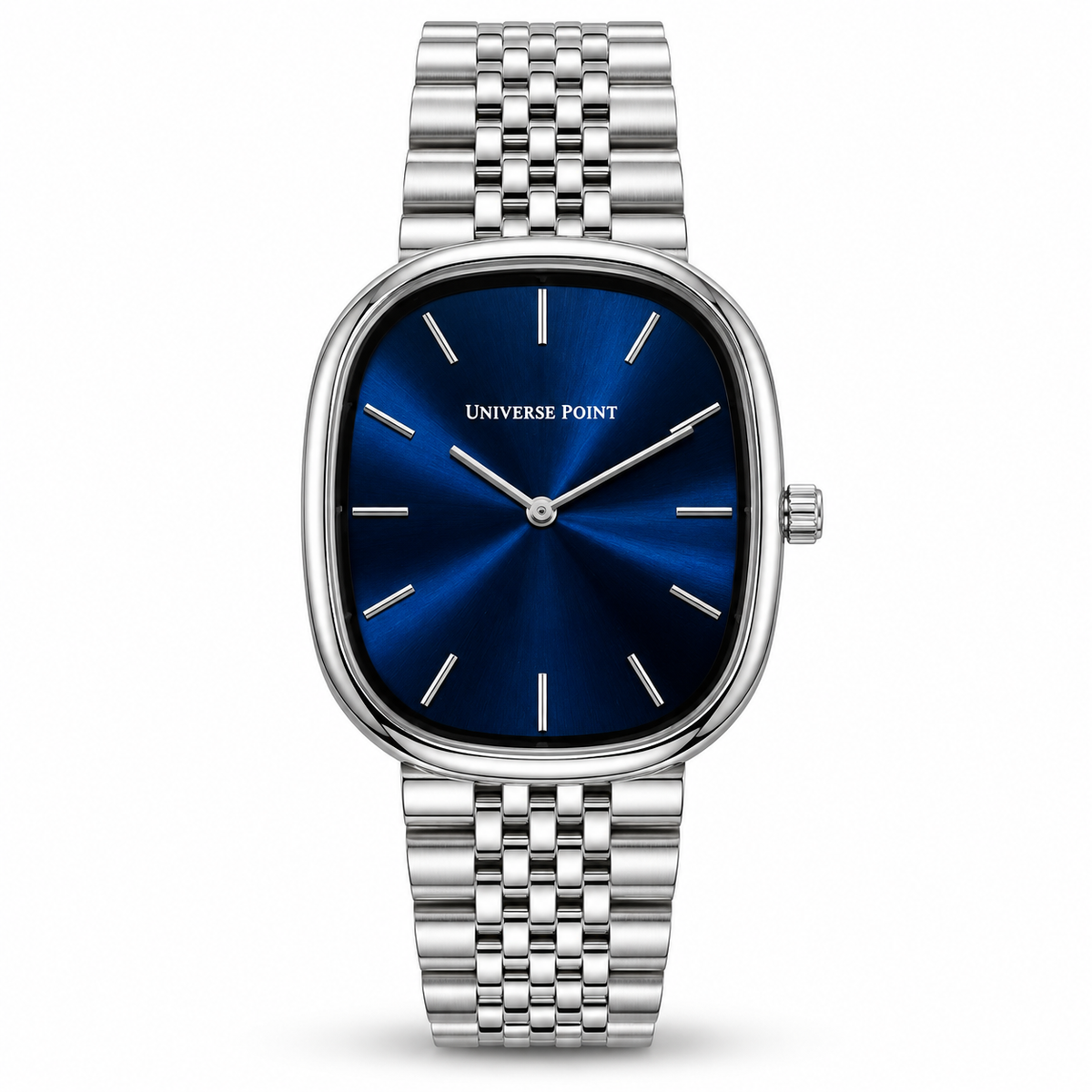 Universe Point Oval Quartz Watch with Sunburst Dial & Fine Metallic Jubilee Bracelet (AWTM-00318)