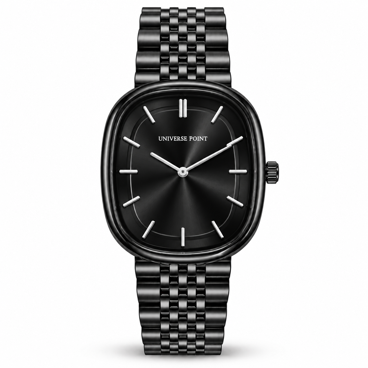 Universe Point Oval Quartz Watch with Sunburst Dial & Fine Metallic Jubilee Bracelet (AWTM-00318)
