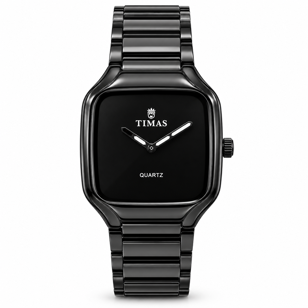 TIMAS Modern Square Quartz Watch with Minimalist Dial & Metallic Bracelet (AWTM-00320)