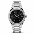 TIMAS Octagonal Quartz Men's Watch with Sunburst Dial & Integrated Metallic Bracelet (AWTM-00321)