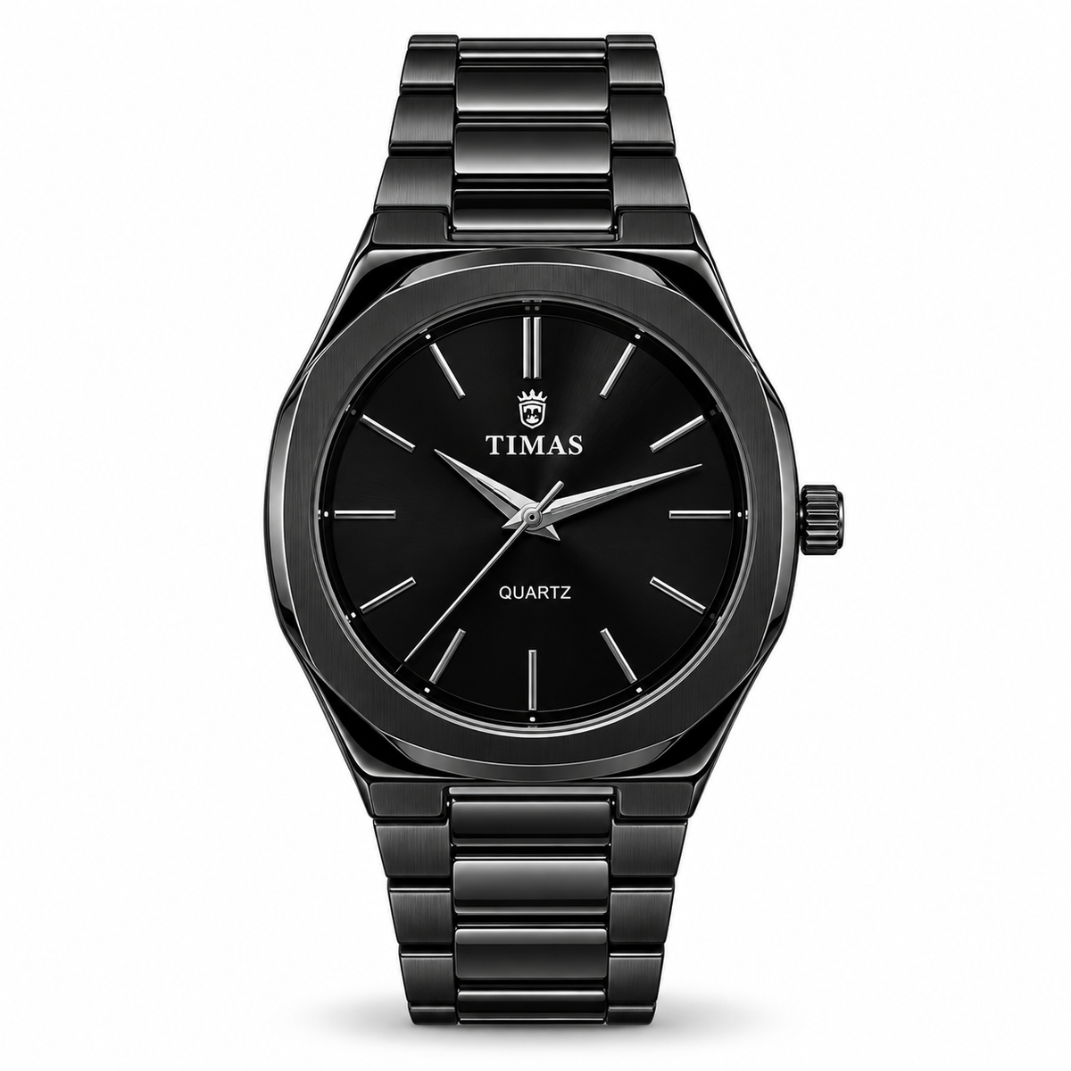 TIMAS Octagonal Quartz Men's Watch with Sunburst Dial & Integrated Metallic Bracelet (AWTM-00321)