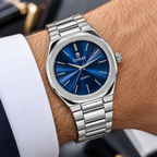 TIMAS Octagonal Quartz Men's Watch with Sunburst Dial & Integrated Metallic Bracelet (AWTM-00321)